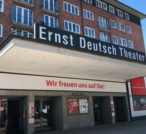 Anblick des Gebäudes des Ernst Deutsch Theaters von der Seite
